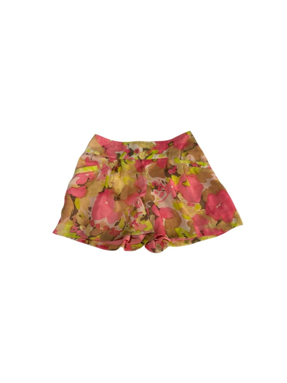 LOFT Floral Shorts Size 0 Pink Green Watercolor Coquette Resortcore Summer